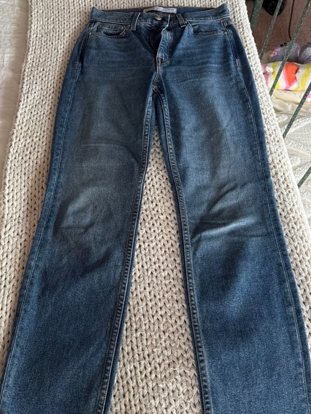 AYR Women’s Straight Leg Jeans in Dark Blue Wash